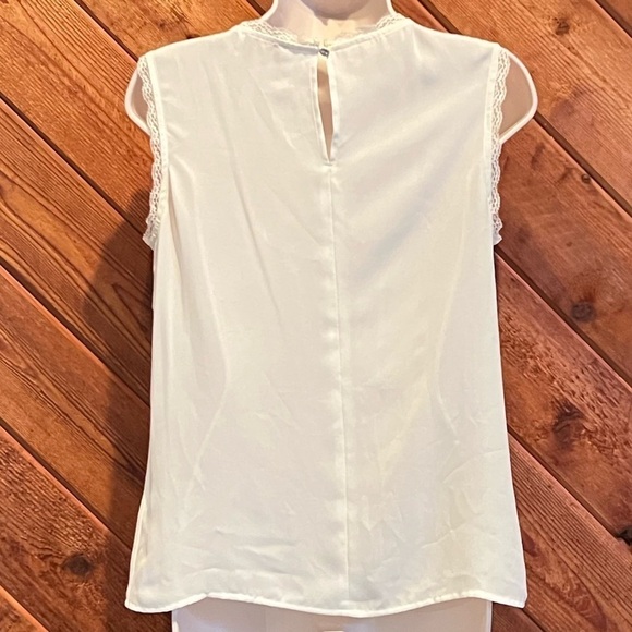 Laundry Shelli Segal Sleeveless Lace Scoop Neck Tank Top Blouse White Small - Picture 2 of 7